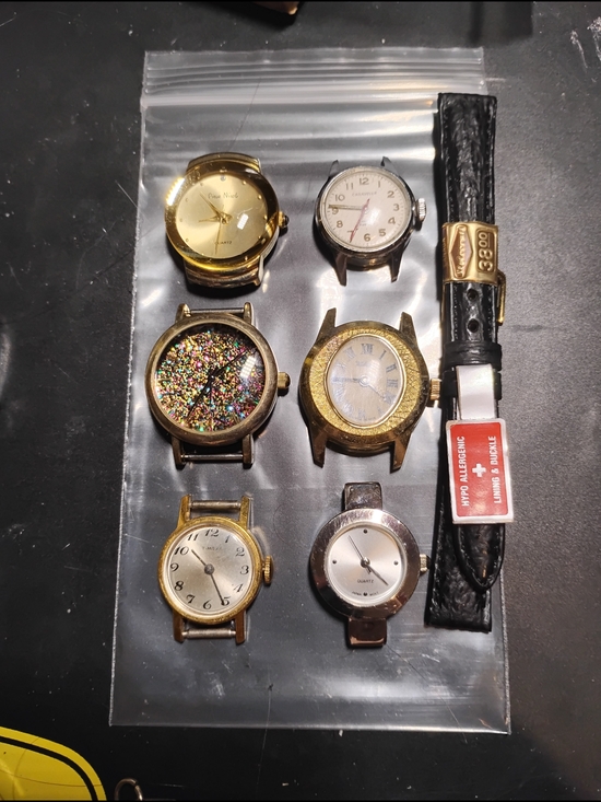 (6) Assorted Women\'s Watch Faces and (2) Straps - Gold, Silver, Black, Red main image 4